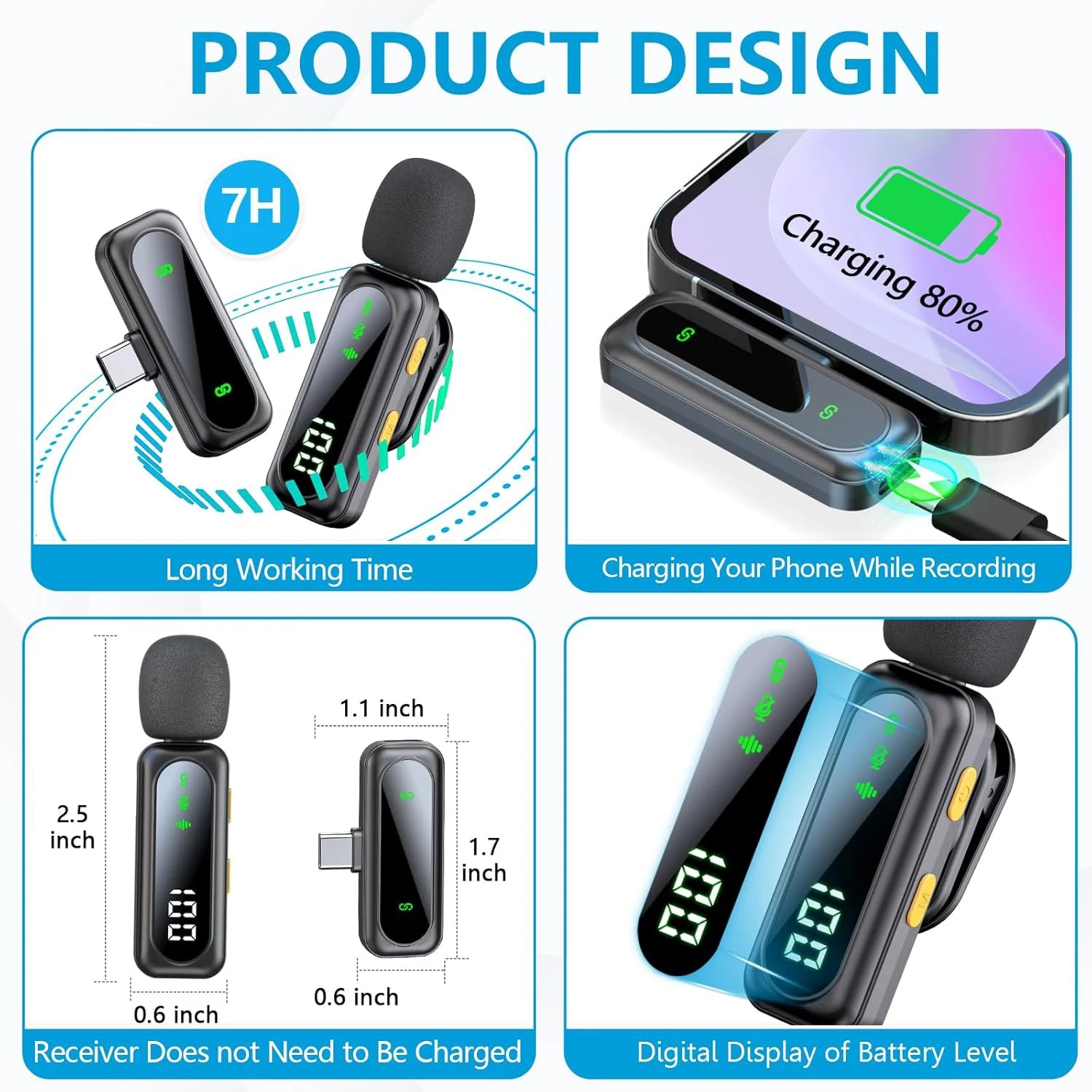 Micro Cravate Sans Fil – Plug & Play, USB-C