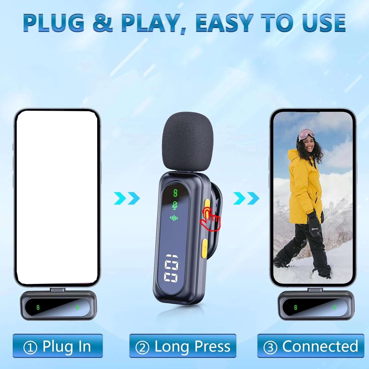 Micro Cravate Sans Fil – Plug & Play, USB-C